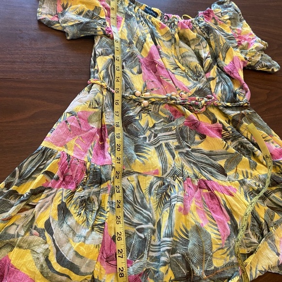 🌴 Cynthia Rowley Tropical Off Shoulder Mini Dress Size Small - Picture 7 of 9